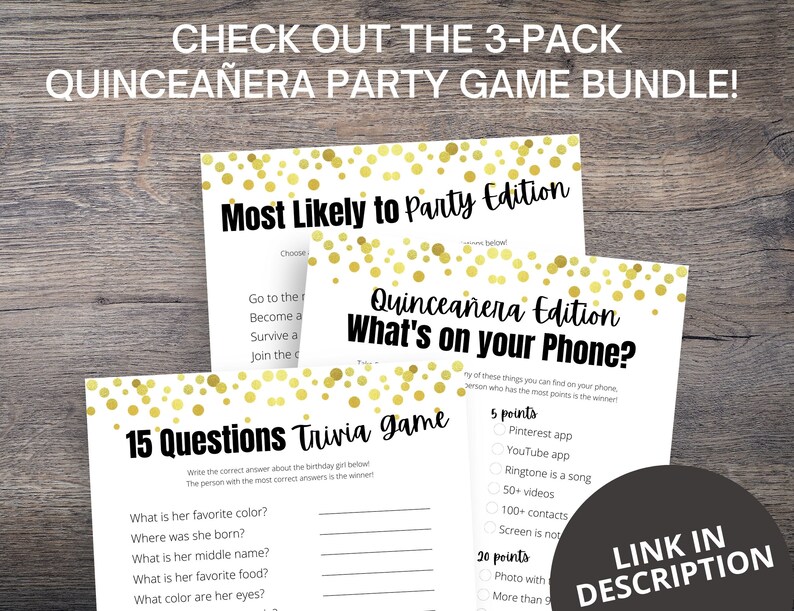 Quinceañera Ever or Never Party Game Printable Quinceañera Etsy