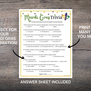 Mardi Gras Trivia Game, Fun Mardi Gras Quiz With Questions and Answers ...