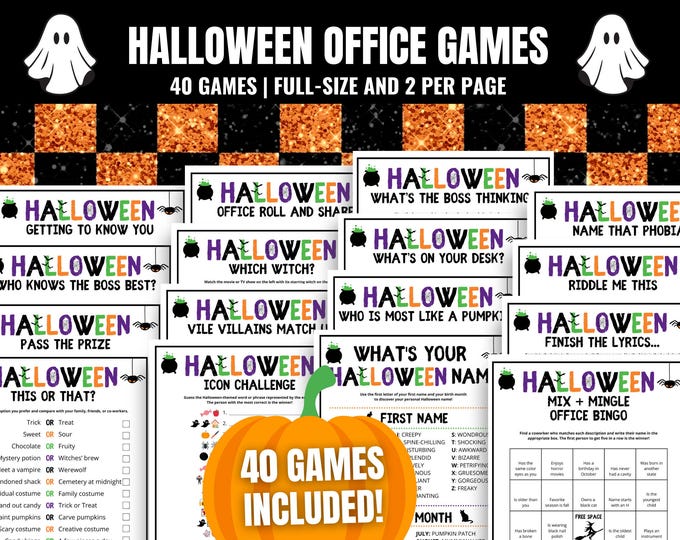 Halloween Party Games for Adults, Printable Halloween Games for Office ...