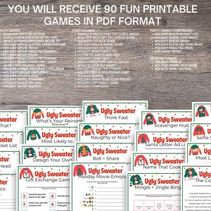 Ugly Sweater Party Games MEGA BUNDLE: 50 Festive Holiday Games, Activities Icebreakers (Instant Download) image 2