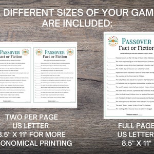 Passover Fact or Fiction Trivia Game, Fun Passover Trivia Game for ...