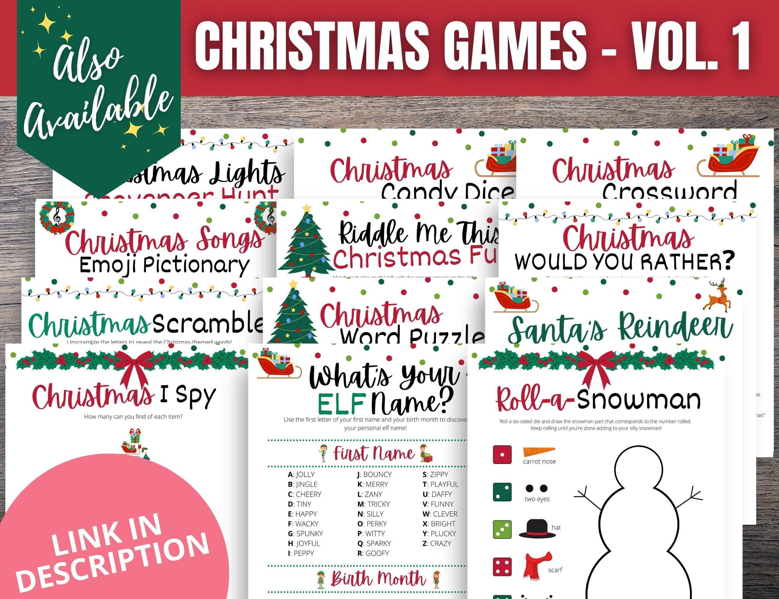 100 Christmas Pictionary Cards Printable Christmas Pictionary - Etsy
