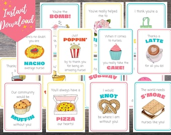 Nurse Appreciation Gift Tags: Printable Thank You Cards (Instant Download)