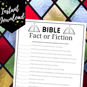 Bible Fact or Fiction Trivia Game: Fun Church Quiz (Printable PDF)
