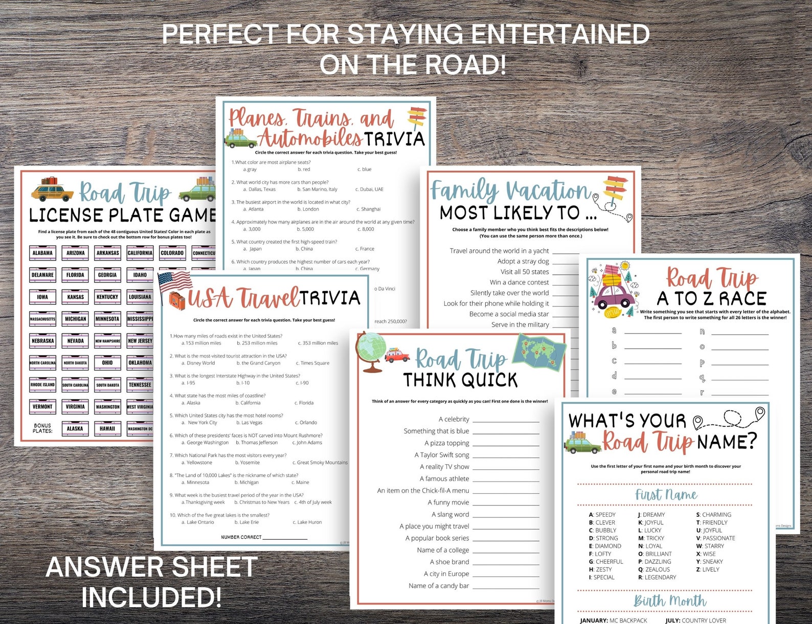 Road Trip Games Bundle for Tweens & Teens: 80-page Travel Activities ...