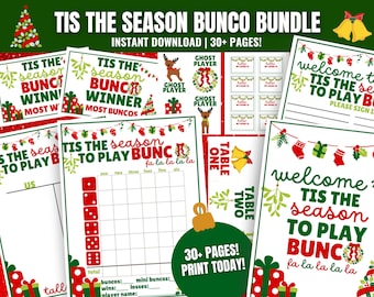 Christmas Bunco MEGA Bundle: Holiday Party Printable Scoresheets, Tally Sheets and more (Digital Download)