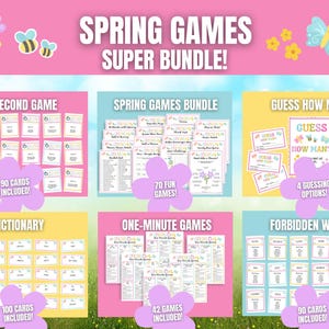 Spring Games SUPER Bundle: Party Bundle, Pictionary, 5-Second Game and more (PDF Download)