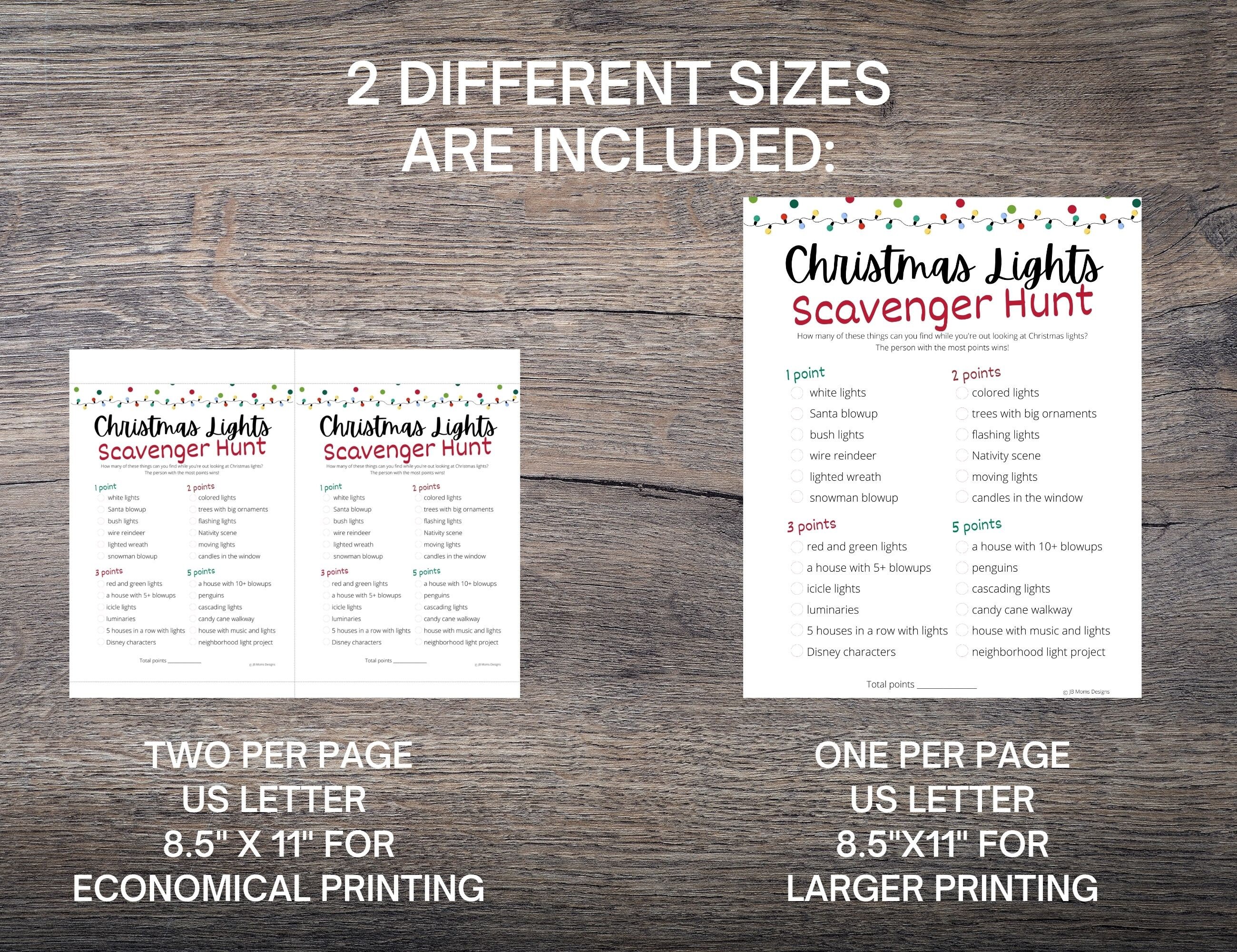 Christmas Lights Scavenger Hunt Game Kids Christmas Activity Etsy