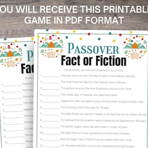 Passover Fact or Fiction Trivia Game, Fun Passover Trivia Game for ...
