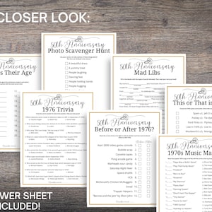 50th Anniversary Party Games MEGA Bundle: 60 Printable Games (Digital Download) image 4