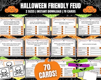 Halloween Friendly Feud Game: Fun Game Show Activity for Adults and Teens (Instant Download)