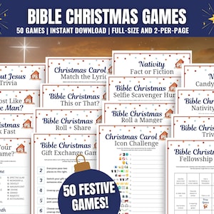 Bible Christmas Games MEGA Bundle: Nativity Party Activities and Christian Icebreakers (Digital Download)