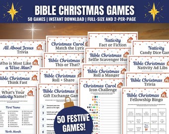 Bible Christmas Games MEGA Bundle: Nativity Party Activities and Christian Icebreakers (Digital Download)