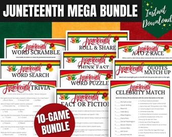 Juneteenth 10-Game MEGA BUNDLE, Juneteenth Games, Celebrate Juneteenth, Freedom Day Games, Juneteenth Activities for Adults, Seniors, Teens