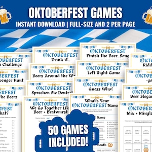 Oktoberfest Games MEGA Bundle: 50 Printable Party Activities (PDF Download)