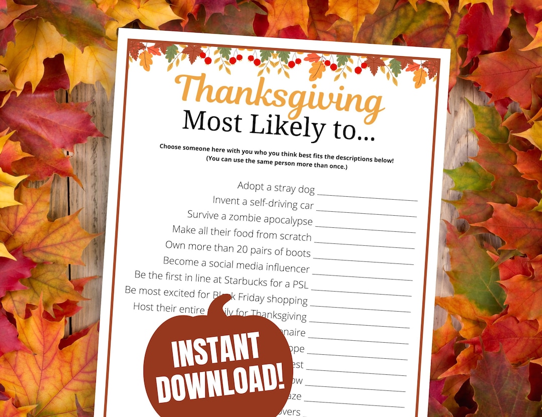 Thanksgiving Most Likely to Game for Thanksgiving Dinner With Family
