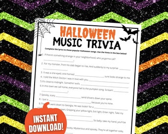 Halloween Music Trivia Game: Adult Party Fun Activity (Digital Download)