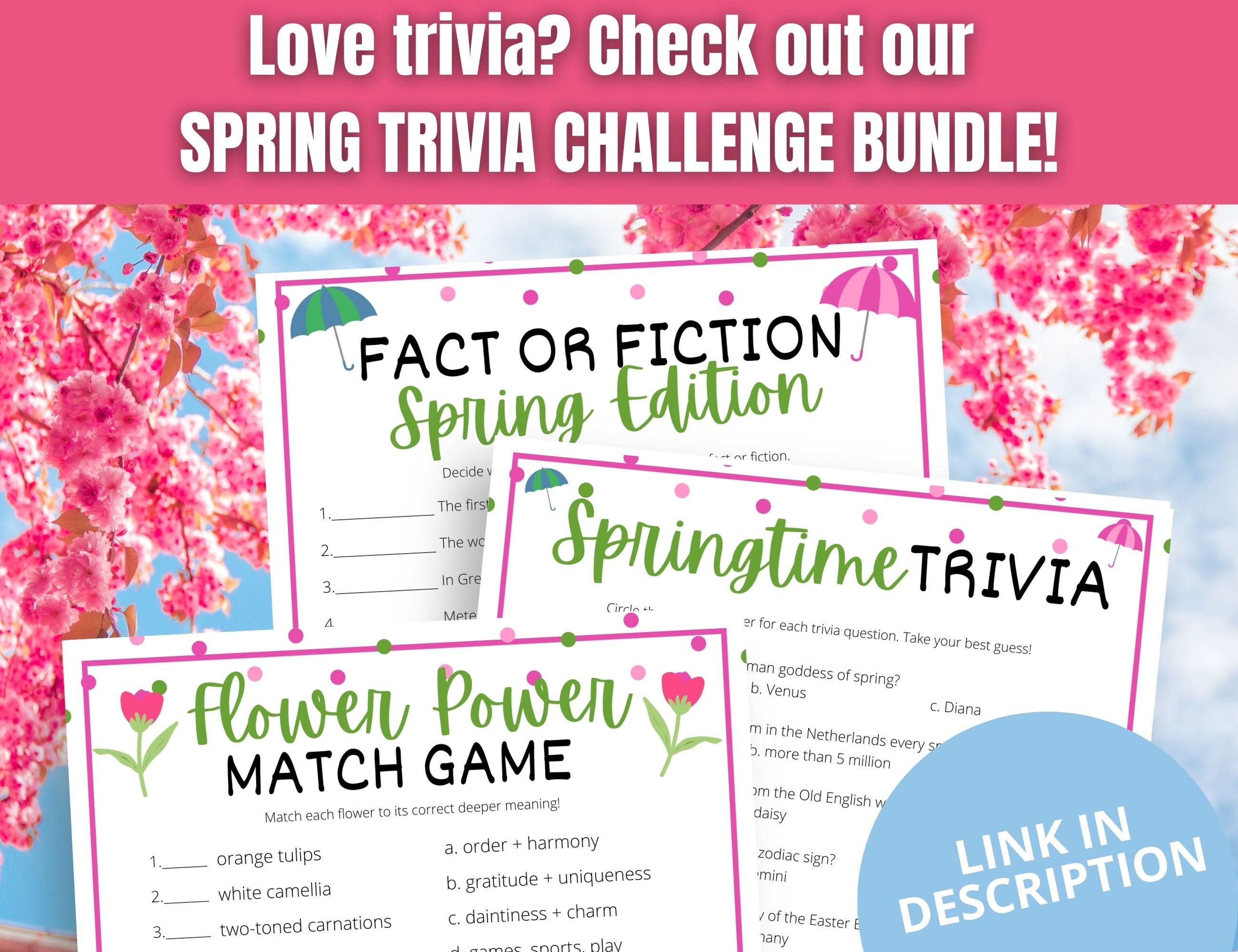 Spring fill in the blank word game fun spring party game etsy