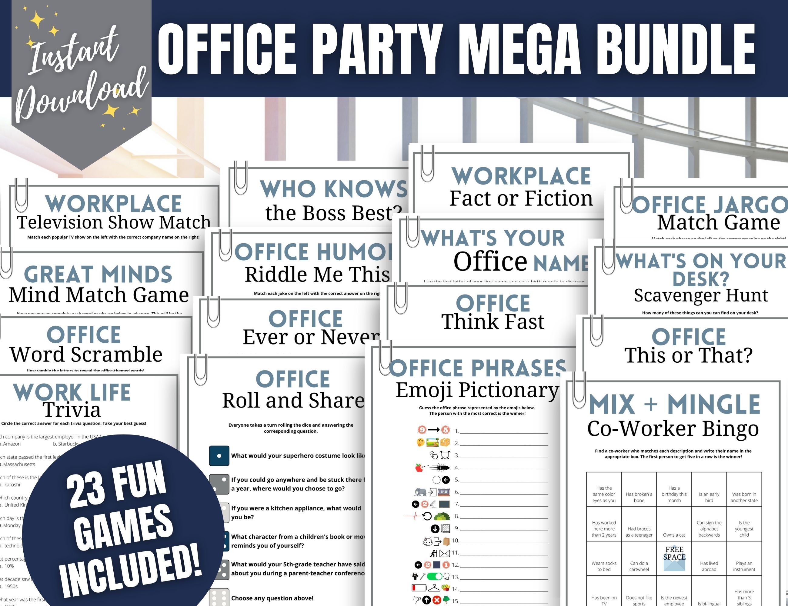 Office Party 23game MEGA BUNDLE Work Party Games for Team Etsy
