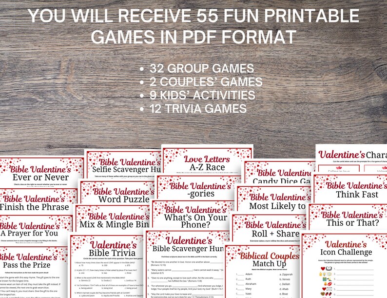 Valentine's Bible Games BUNDLE: Church Youth Group Games and Activities (PDF) image 2