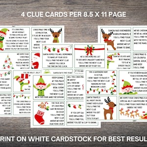 Christmas Scavenger Hunt: 24 Holiday Clues for Kids (instant Download ...