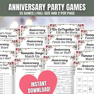Anniversary Games MEGA BUNDLE, Anniversary Party Games, Wedding ...