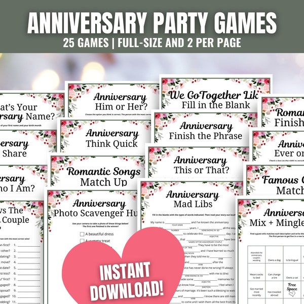 Anniversary Games MEGA BUNDLE, Anniversary Party Games, Wedding Anniversary Games, Fun Anniversary Party Ideas, Anniversary Celebration