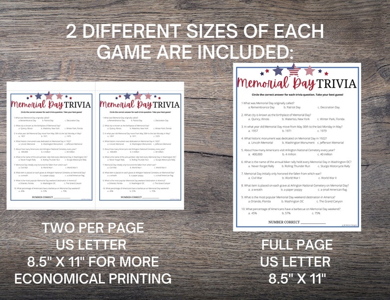 Memorial Day 16game MEGA BUNDLE Fun Memorial Day Party Games Etsy