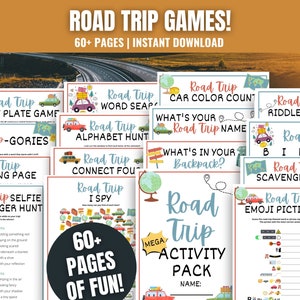 Road Trip MEGA BUNDEL Activiteitenpakket, leuke zomerreisactiviteitenset voor kinderen, reis- en roadtripgamebundel voor kinderen, roadtripset voor het gezin