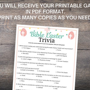 Bible Easter Trivia Game, Fun Religious Easter Quiz for Youth Groups ...