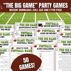 Super Football Party Games MEGA BUNDLE: 50 Printable Games, Activities and Icebreakers (Digital Download)