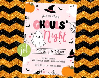 Ghouls Night Halloween Invitation: Ladies Night Out, Editable Invite