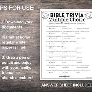 Bible Trivia Game, Bible Multiple Choice Quiz, Bible Questions ...