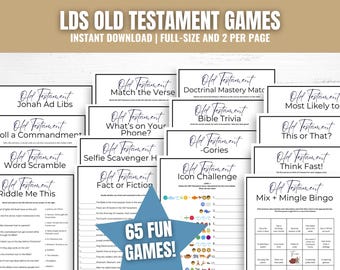 Old Testament Games Bundle: LDS Seminary & Sunday School 2026 (Printable)
