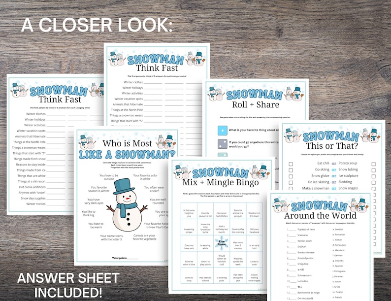 Snowman Games MEGA Bundle: 65 Party Games, Activities and Icebreakers ...
