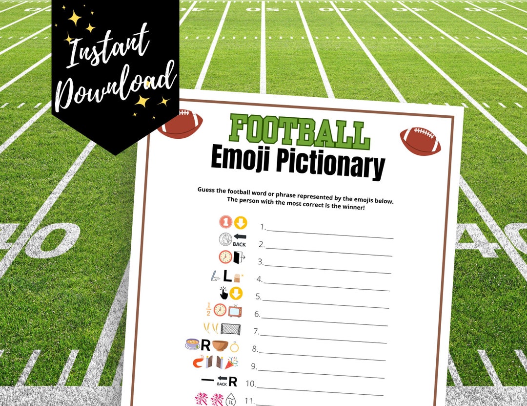 Football Emoji Pictionary Game Super Bowl Party Games, 43 OFF