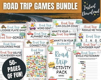 Road Trip MEGA BUNDLE Activity Pack, Fun Summer Travel Activity Kit for Kids, Kids Travel and Road Trip Game Bundle, Family Road Trip Kit