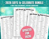 2026 Days to Celebrate Calendar Bundle: Social Media Content Ideas (Digital Download)