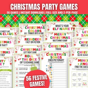 Christmas Games MEGA BUNDLE, 56 Printable Christmas Party Games, Christmas Games Bundle, Fun Christmas Party Ideas, Merry & Bright Games