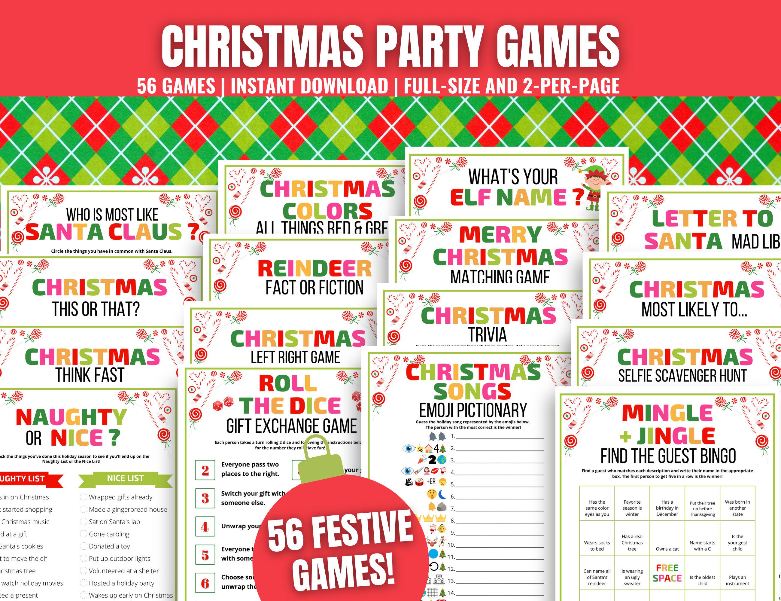 Christmas Games MEGA Bundle: 56 Printable Party Games, Activities and Icebreakers (Instant Download)