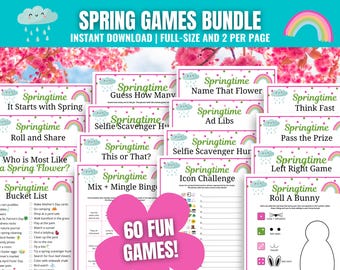 Spring Games MEGA Bundle: 60 Printable Party Games, Activities and Icebreakers (Digital Download)