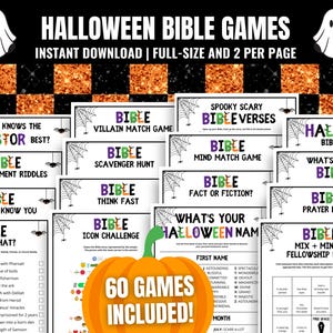 Halloween Bible Games Bundle: Church Party Activities and Christian Icebreakers (Digital Download)