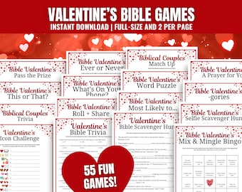 Valentine's Bible Games BUNDLE: Church Youth Group Games and Activities (PDF)
