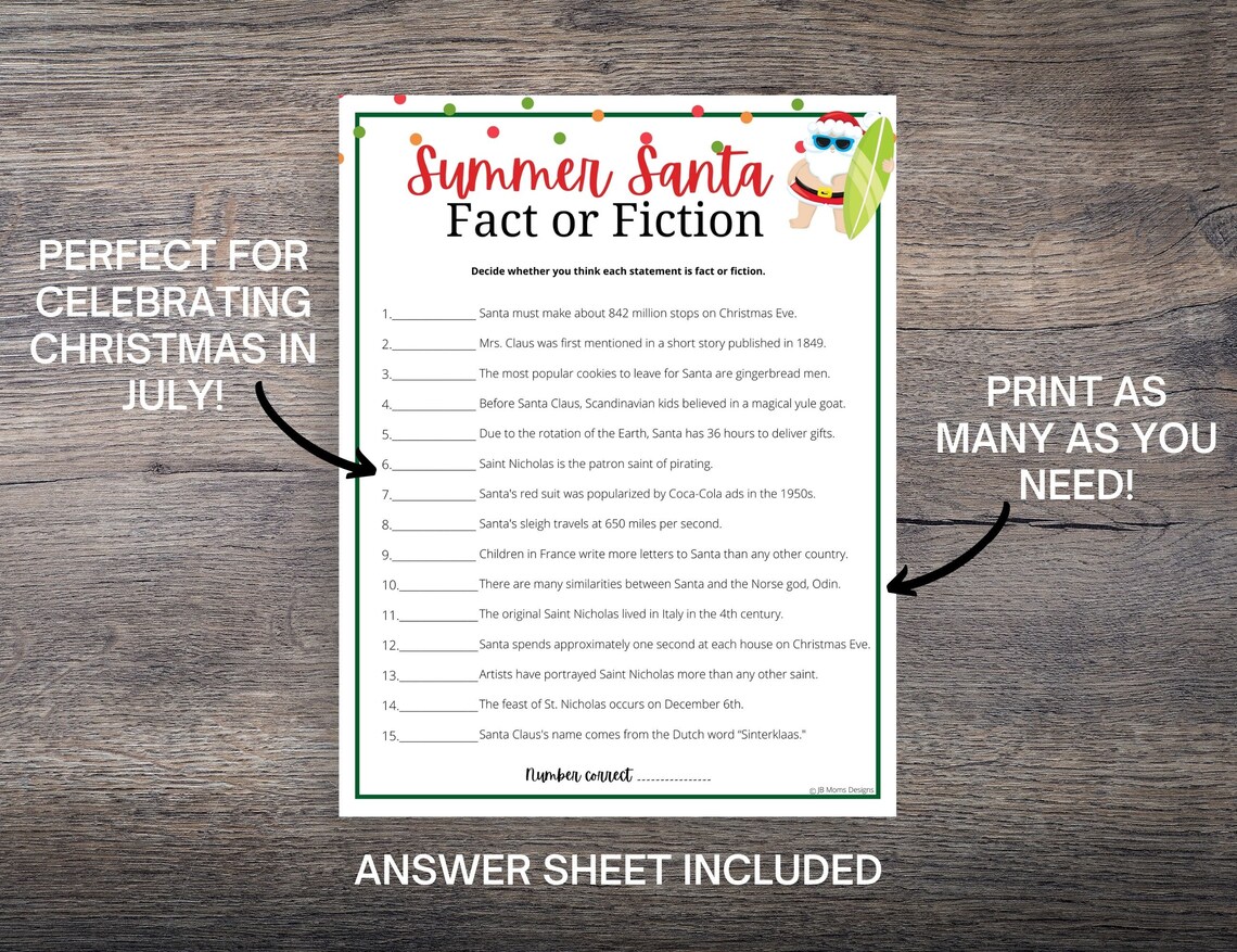 Christmas in July TRIVIA BUNDLE Christmas in July Party Etsy
