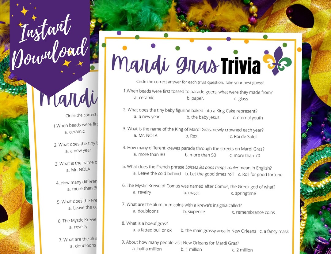 quiz sur mardi gras