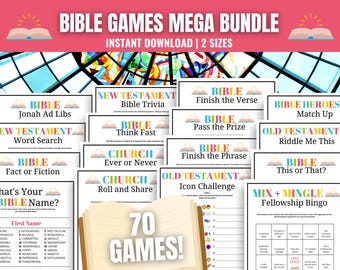 Bible Games Bundle: 70 Christian Activities (Digital Download)