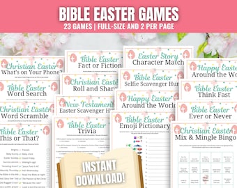 Bible Easter 23-Game MEGA BUNDLE, Christian Easter Games for Kids, Teens, & Adults, Religious Easter Youth Group or Sunday School Activities