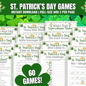 St. Patrick's Day Games MEGA Bundle: 60 Fun Party Activities and Icebreakers (Digital Download)