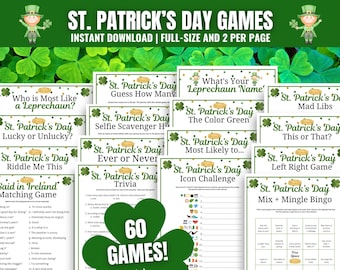 St. Patrick's Day Games MEGA Bundle: 60 Fun Party Activities and Icebreakers (Digital Download)