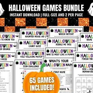 Halloween Party Games MEGA Bundle: 65 Spooky Fun Activities and Icebreakers (Digital Download)